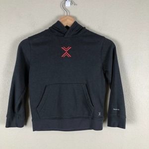 Xersion Hoodie Sweater Boys X Small‎ Gray Red Logo Pullover Pocket